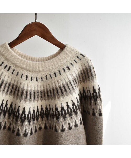 Lavish Gate(ラヴィッシュゲート)の「knit-02018 ウール ノルディックニット モカベージュ(ニット/セーター・レディース・その他)」の9枚目の写真