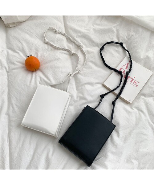 Lavish Gate（ラヴィッシュゲート）の「bag2-02458　ロープショルダースクエアバッグ　グレージュ　ブラック　ホワイト　ヌードカラー（ショルダーバッグ・レディース・その他）」の8枚目の写真