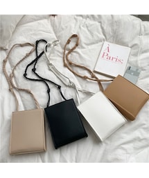 Lavish Gate | bag2-02458 ロープショルダースクエアバッグ グレージュ ブラック ホワイト ヌードカラー(ショルダーバッグ)