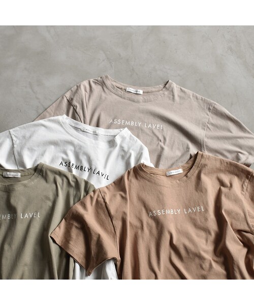 Lavish Gate(ラヴィッシュゲート)の「nh-tops-02051 ロゴデザイン Tシャツ ホワイト グレージュ ベージュ ライトカーキ(Tシャツ/カットソー・レディース・その他)」の11枚目の写真