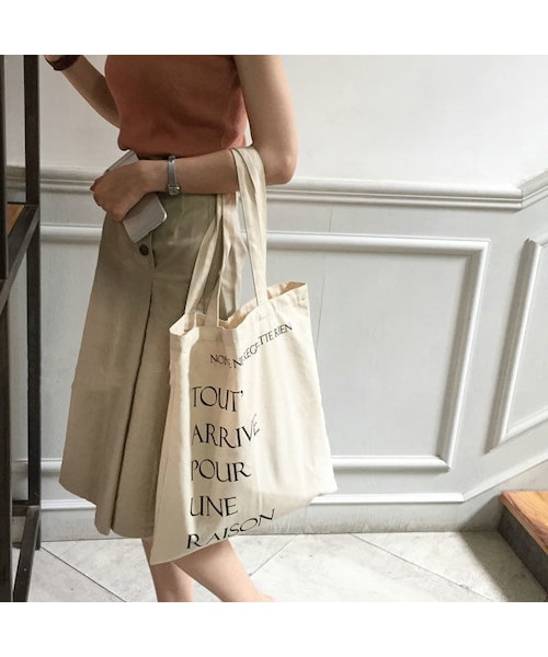 Lavish Gate（ラヴィッシュゲート）の「nh-bag2-02279　TOUT ARRIVE POUR UNE RAISON Tote Bag　トートバッグ　エコバッグ（エコバッグ/サブバッグ・レディース・その他）」の2枚目の写真
