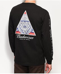 HUF x Budweiser Triangle ロングスリーブ 長袖 BLACK