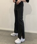no brand | side slit flare pants(西裝休閒褲)