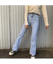 no brand | stretch bell bottom denim pants(デニムパンツ)