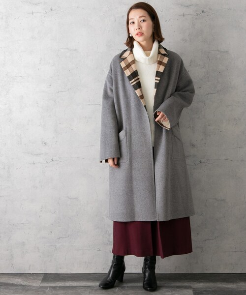 URBAN RESEARCH ROSSO チェック柄 オーバーコート URBAN RESEARCH ROSSO WOMEN（アーバンリサーチ ロッソ）の