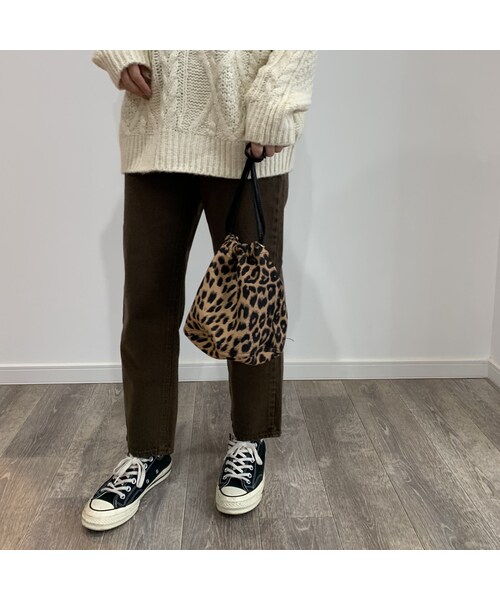 no brand（ノーブランド）の「レオパードミニ巾着バッグ（ハンドバッグ・レディース・その他）」の2枚目の写真