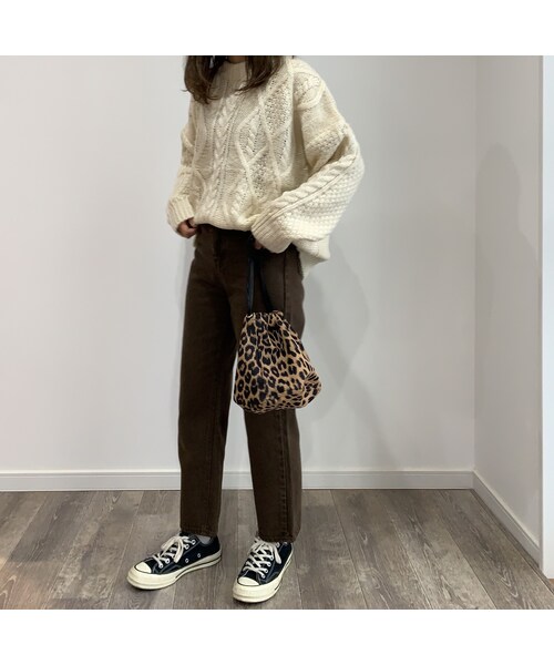 no brand（ノーブランド）の「レオパードミニ巾着バッグ（ハンドバッグ・レディース・その他）」の3枚目の写真