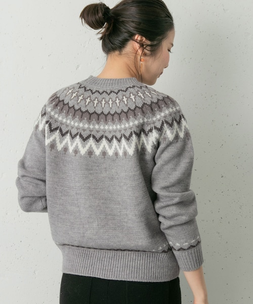 URBAN RESEARCH Sonny Label(アーバンリサーチサニーレーベル)の「求心ジャガードニットプルオーバー(その他・レディース・オフ/グレー/ブラウン・FREE)」の6枚目の写真