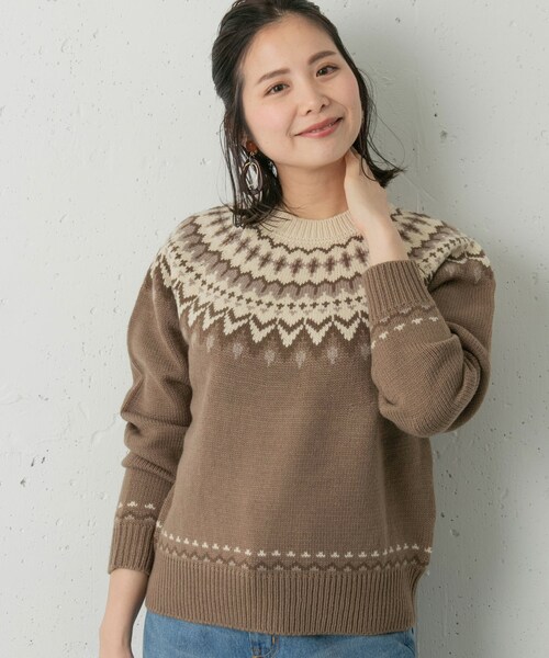 URBAN RESEARCH Sonny Label(アーバンリサーチサニーレーベル)の「求心ジャガードニットプルオーバー(その他・レディース・オフ/グレー/ブラウン・FREE)」の3枚目の写真