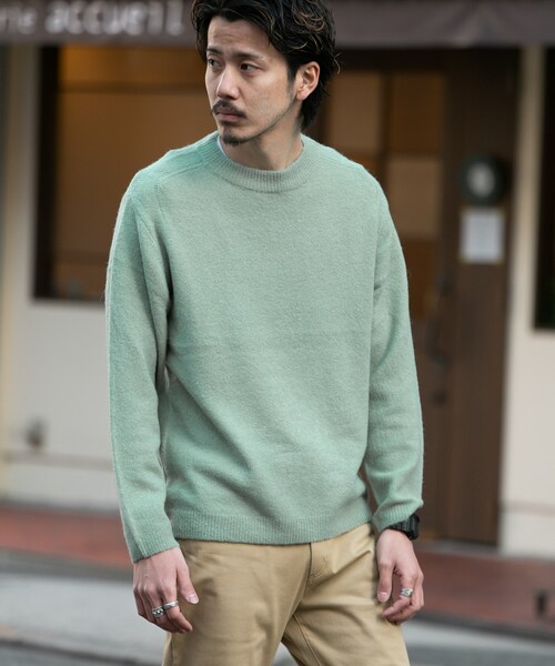 URBAN RESEARCH Sonny Label(アーバンリサーチサニーレーベル)の「ウール混ストレッチニットプルオーバー(その他・メンズ・グレー/ピンク/グリーン/ネイビー・M/L)」の4枚目の写真