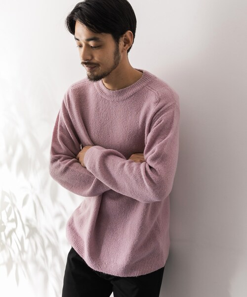 URBAN RESEARCH Sonny Label(アーバンリサーチサニーレーベル)の「ウール混ストレッチニットプルオーバー(その他・メンズ・グレー/ピンク/グリーン/ネイビー・M/L)」の7枚目の写真