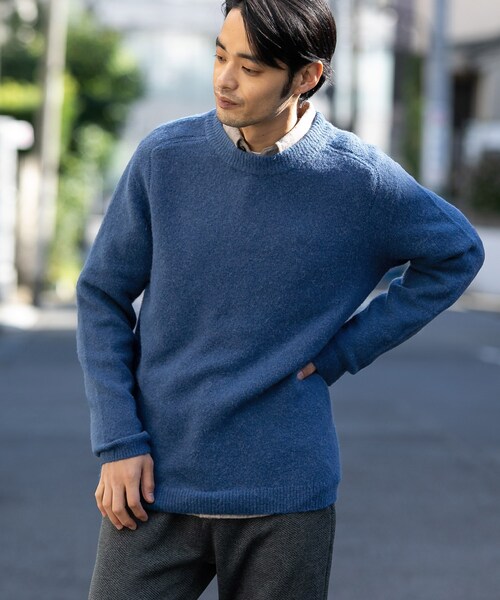 URBAN RESEARCH Sonny Label(アーバンリサーチサニーレーベル)の「ウール混ストレッチニットプルオーバー(その他・メンズ・グレー/ピンク/グリーン/ネイビー・M/L)」の2枚目の写真