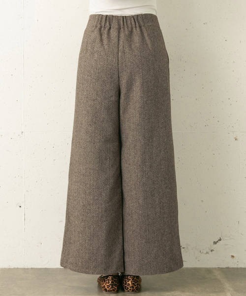 ヨリ　サニーツイードジレ サニーツイードワイドパンツ セットアップ　アイボリー ヨリ サニーツイードジレ サニーツイードワイドパンツ