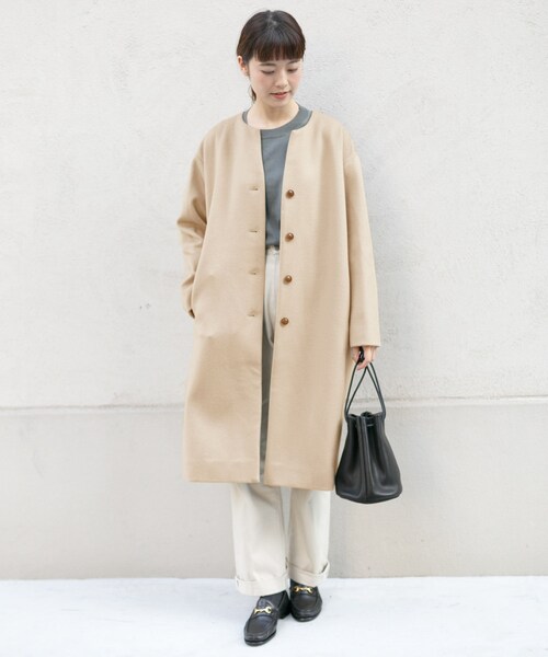 かぐれ　ウールノーカラーコート かぐれ（カグレ）の「ウールノーカラーロングコート（）」 - WEAR