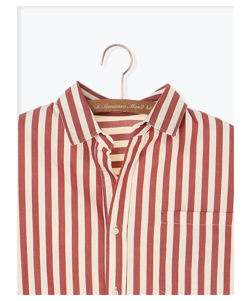Samansa Mos2（サマンサ モスモス）の「ストライプチュニック（ワンピース/ドレス・レッド/モカ・F）」の3枚目の写真