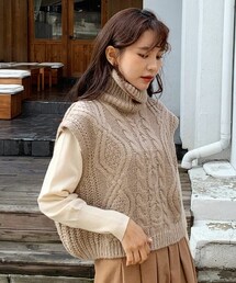 DHOLIC | タートルネックニットベスト(ベスト)