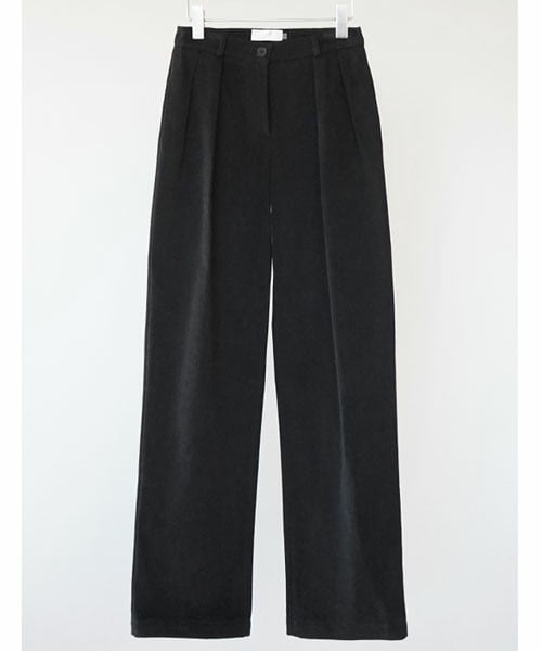 DHOLIC STYLE（ディーホリックスタイル）の「[aftermonday] ツータック裏起毛フルレングスパンツ（その他パンツ・レディース・ベージュ/ブラック・S/M）」の2枚目の写真