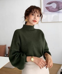 DHOLIC | ボトルネックパフニット(ニット/セーター)