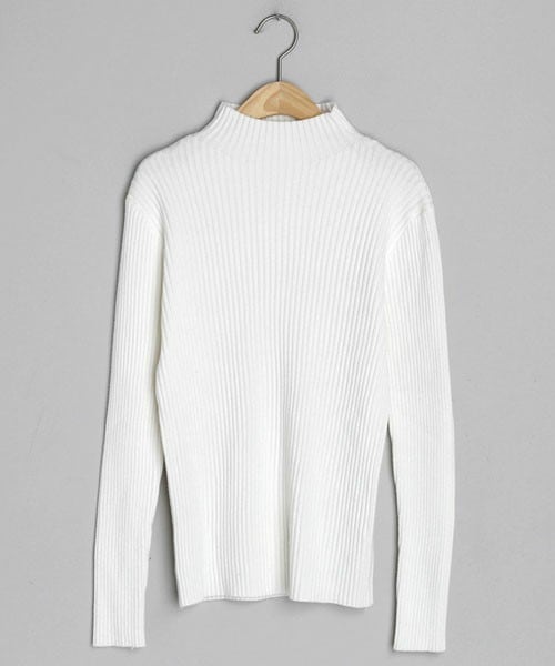 DHOLIC（ディーホリック）の「ハーフネックリブニット（ニット/セーター・レディース・ブラウン/ホワイト/ベージュ/ブラック/グレー・FREE）」の2枚目の写真