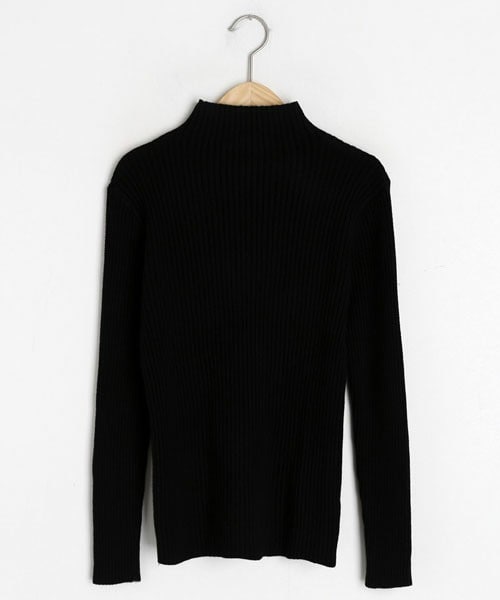 DHOLIC（ディーホリック）の「ハーフネックリブニット（ニット/セーター・レディース・ブラウン/ホワイト/ベージュ/ブラック/グレー・FREE）」の3枚目の写真