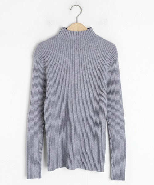 DHOLIC（ディーホリック）の「ハーフネックリブニット（ニット/セーター・レディース・ブラウン/ホワイト/ベージュ/ブラック/グレー・FREE）」の4枚目の写真