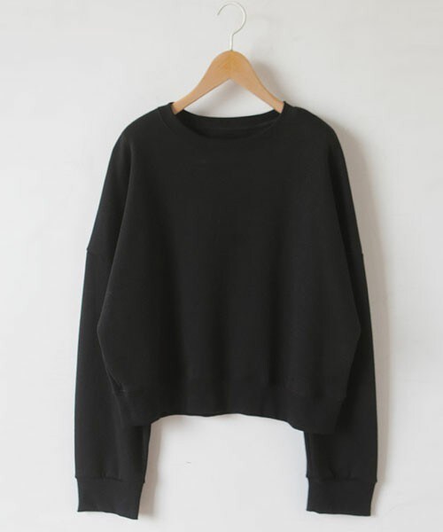 DHOLIC STYLE（ディーホリックスタイル）の「[ontheriver] 裏起毛クロップドスウェット（スウェット・レディース・ベージュ/ピンク/ブラウン/ブラック・FREE）」の2枚目の写真