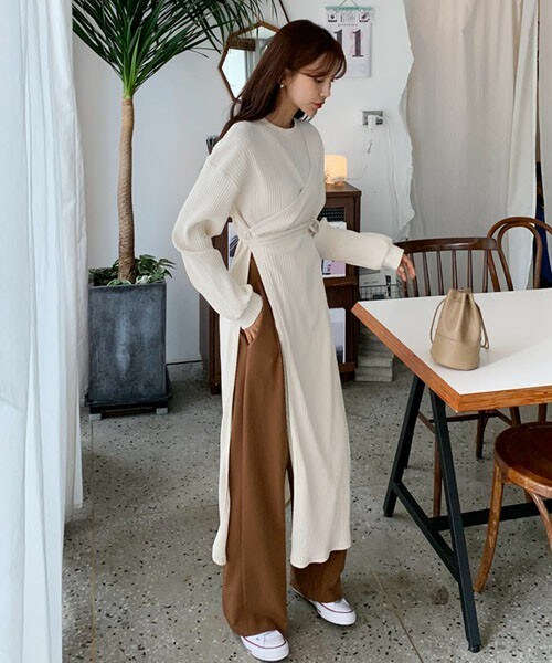 DHOLIC（ディーホリック）の「ラップリブワンピース（ワンピース・レディース・グリーン/ホワイト/ブラック・FREE）」の2枚目の写真