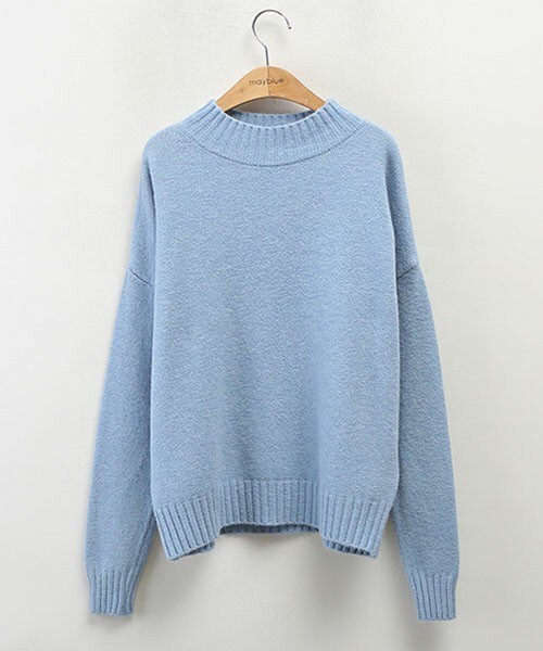 DHOLIC STYLE（ディーホリックスタイル）の「[mayblue] ハイネックウールブレンドニット（ニット/セーター・レディース・ホワイト/ベージュ/ブルー/ピンク・FREE）」の3枚目の写真