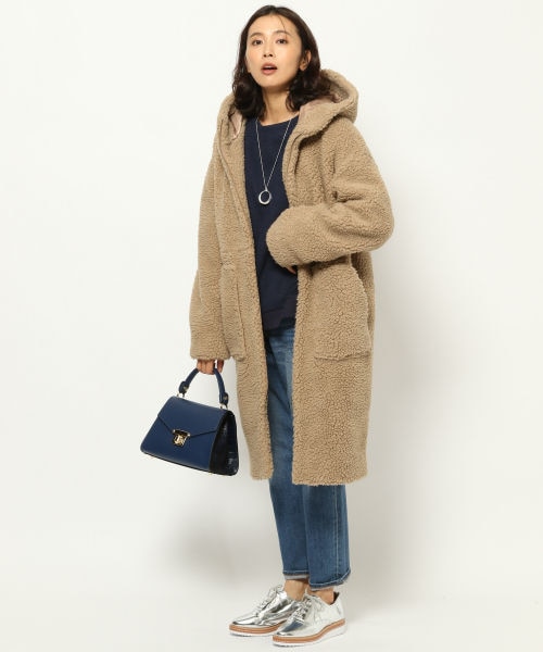 BARNYARDSTORM（バンヤードストーム）の「ボアフーディコート（ジャケット/アウター・チャコール/ベージュ）」の11枚目の写真