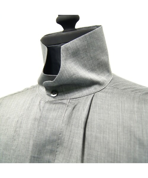 GalaabenD（ガラアーベント）の「GalaabenD  テンセルシャンブレープルオーバー（シャツ/ブラウス・メンズ・GRAY/OFF WHITE・M）」の5枚目の写真
