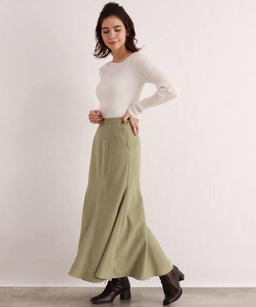 OZOC（オゾック）の「[洗える]フレア切替マキシスカート（スカート・レディース・カーキ(027)/オフ(051)/グレージュ(050)・38(M)/40(L)）」の13枚目の写真