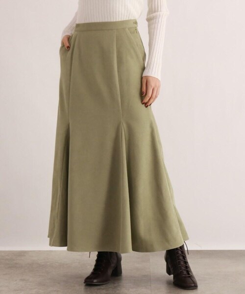 OZOC（オゾック）の「[洗える]フレア切替マキシスカート（スカート・レディース・カーキ(027)/オフ(051)/グレージュ(050)・38(M)/40(L)）」の6枚目の写真