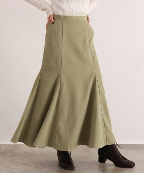 OZOC（オゾック）の「[洗える]フレア切替マキシスカート（スカート・レディース・カーキ(027)/オフ(051)/グレージュ(050)・38(M)/40(L)）」の3枚目の写真