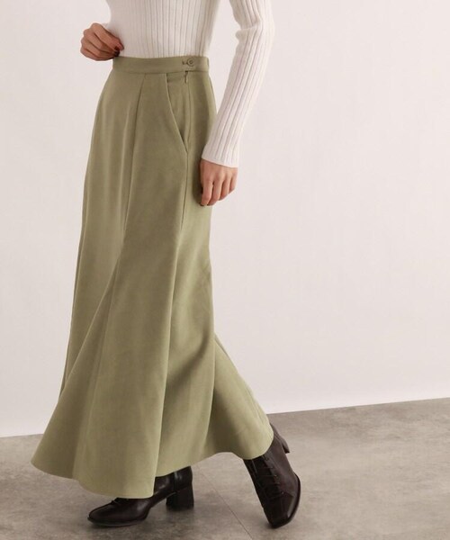 OZOC（オゾック）の「[洗える]フレア切替マキシスカート（スカート・レディース・カーキ(027)/オフ(051)/グレージュ(050)・38(M)/40(L)）」の5枚目の写真