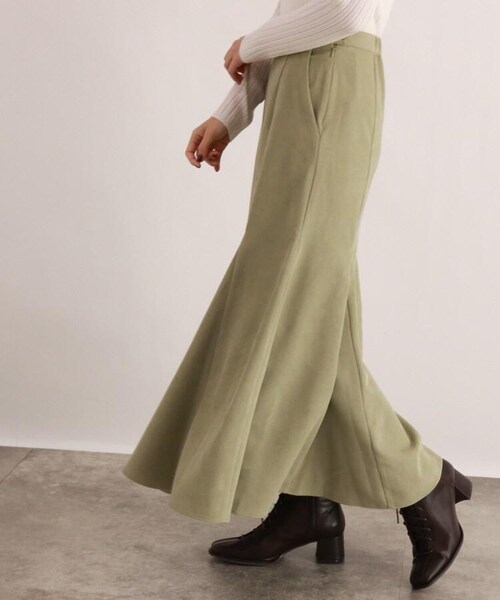 OZOC（オゾック）の「[洗える]フレア切替マキシスカート（スカート・レディース・カーキ(027)/オフ(051)/グレージュ(050)・38(M)/40(L)）」の4枚目の写真