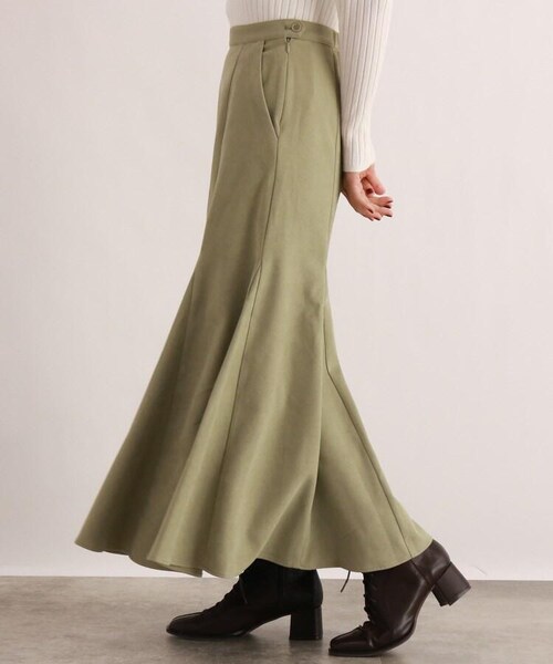 OZOC（オゾック）の「[洗える]フレア切替マキシスカート（スカート・レディース・カーキ(027)/オフ(051)/グレージュ(050)・38(M)/40(L)）」の7枚目の写真