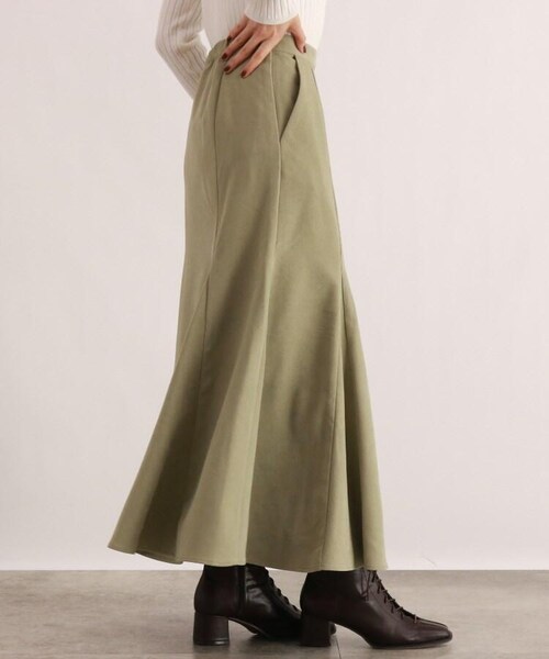 OZOC（オゾック）の「[洗える]フレア切替マキシスカート（スカート・レディース・カーキ(027)/オフ(051)/グレージュ(050)・38(M)/40(L)）」の9枚目の写真
