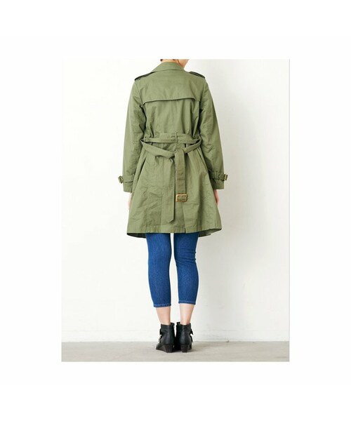 haco!（ハコ）の「.fr クラシック＆モダントレンチコート：ミリタリーオリーブ（ステンカラーコート・レディース・Various・S/M/L/LL/MT）」の4枚目の写真