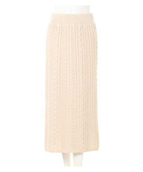 INGNI（イング）の「ケーブルロング／スカート（スカート・レディース・ｱｲﾎﾞﾘｰ/ｸﾛ/ﾍﾞｰｼﾞｭ/ﾓｶ・M）」の5枚目の写真