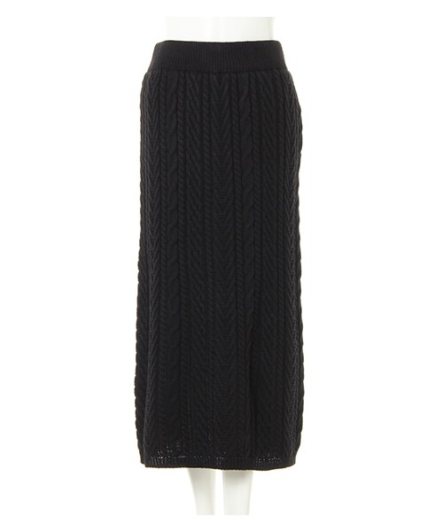 INGNI（イング）の「ケーブルロング／スカート（スカート・レディース・ｱｲﾎﾞﾘｰ/ｸﾛ/ﾍﾞｰｼﾞｭ/ﾓｶ・M）」の6枚目の写真
