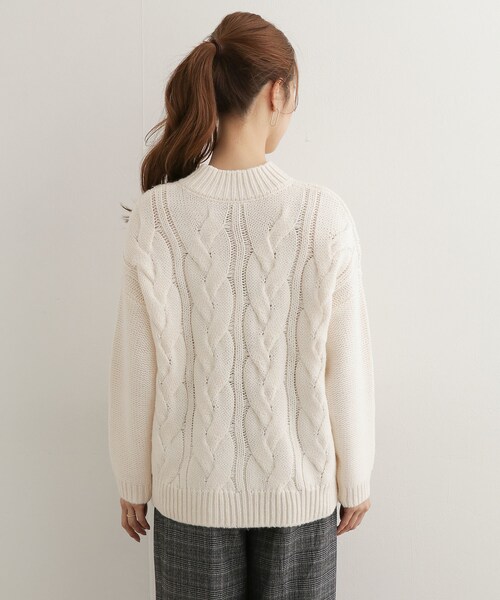 URBAN RESEARCH DOORS（アーバンリサーチドアーズ）の「プチハイネックアラン柄プルオーバー（その他・レディース・BEIGE/OFF WHITE/PURPLE・one）」の18枚目の写真
