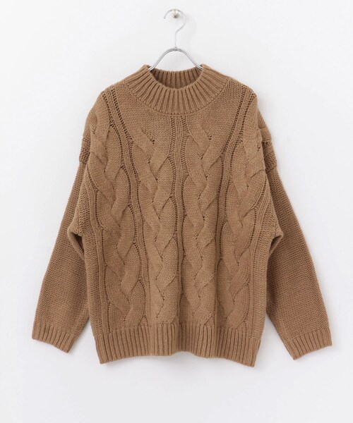 URBAN RESEARCH DOORS（アーバンリサーチドアーズ）の「プチハイネックアラン柄プルオーバー（その他・レディース・BEIGE/OFF WHITE/PURPLE・one）」の19枚目の写真
