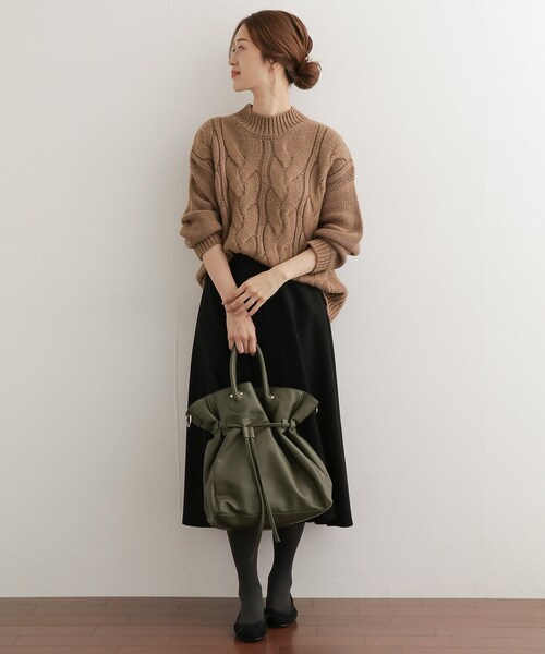 URBAN RESEARCH DOORS（アーバンリサーチドアーズ）の「プチハイネックアラン柄プルオーバー（その他・レディース・BEIGE/OFF WHITE/PURPLE・one）」の7枚目の写真