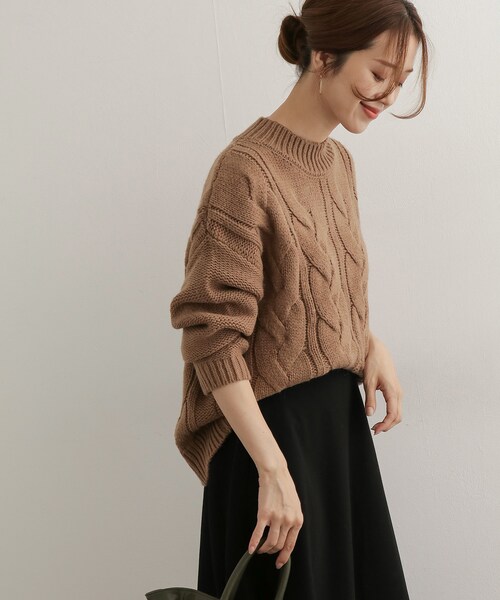 URBAN RESEARCH DOORS（アーバンリサーチドアーズ）の「プチハイネックアラン柄プルオーバー（その他・レディース・BEIGE/OFF WHITE/PURPLE・one）」の6枚目の写真
