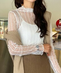 DHOLIC | ハーフネックレースブラウス(シャツ/ブラウス)