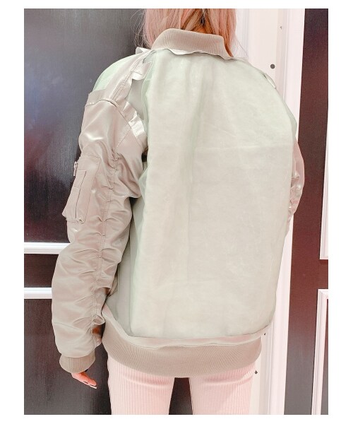 lilLilly（リルリリー）の「オーガンジーMA-1（ジャケット/アウター・レディース・BEIGE/KHAKI/BLACK・FREE）」の15枚目の写真