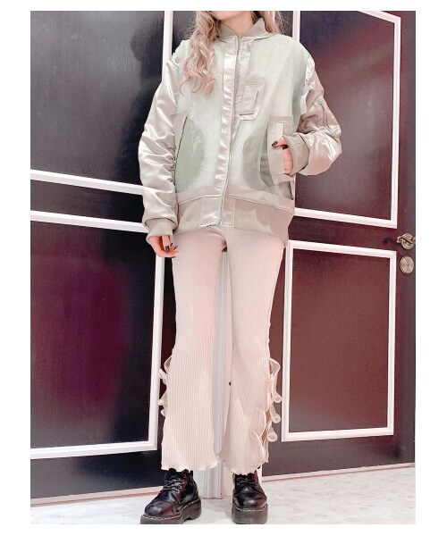 lilLilly（リルリリー）の「オーガンジーMA-1（ジャケット/アウター・レディース・BEIGE/KHAKI/BLACK・FREE）」の14枚目の写真