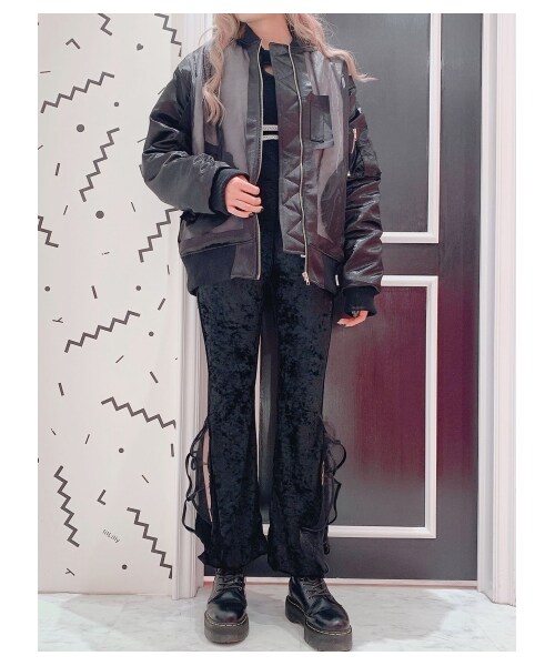 lilLilly（リルリリー）の「オーガンジーMA-1（ジャケット/アウター・レディース・BEIGE/KHAKI/BLACK・FREE）」の10枚目の写真