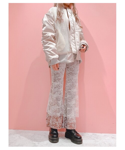 lilLilly（リルリリー）の「オーガンジーMA-1（ジャケット/アウター・レディース・BEIGE/KHAKI/BLACK・FREE）」の8枚目の写真