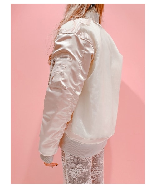 lilLilly（リルリリー）の「オーガンジーMA-1（ジャケット/アウター・レディース・BEIGE/KHAKI/BLACK・FREE）」の6枚目の写真